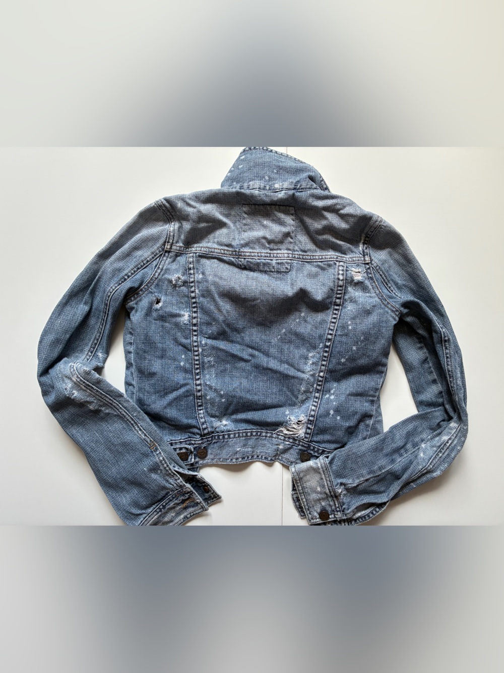 Hollister Light Blue Distressed Denim Jacket - Size Small - Picture 4 of 6